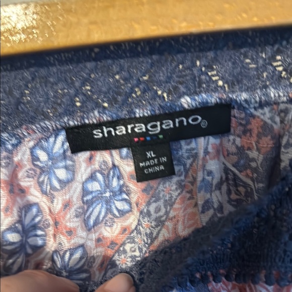 Sharagano Women's Blue and Pink Patterned Top XL - Picture 3 of 5